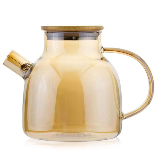 Scandi Home 1.2L Helsinki Gold Borosilicate Glass Teapot with Stainless Steel Filter