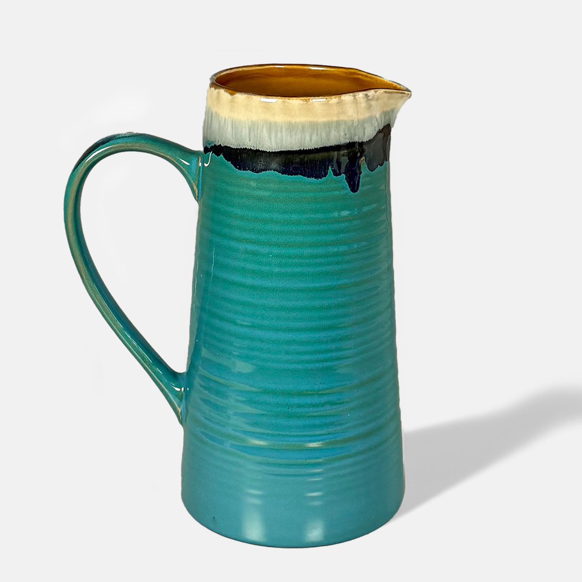 Scandi Home Terra Fusion 1.8L Teal Reactive Glaze Ceramic Jug - Image 3