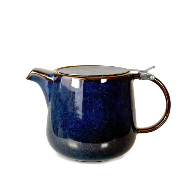 Scandi Home 1L Bergen Blue Reactive Glaze Teapot with Stainless Steel Lid