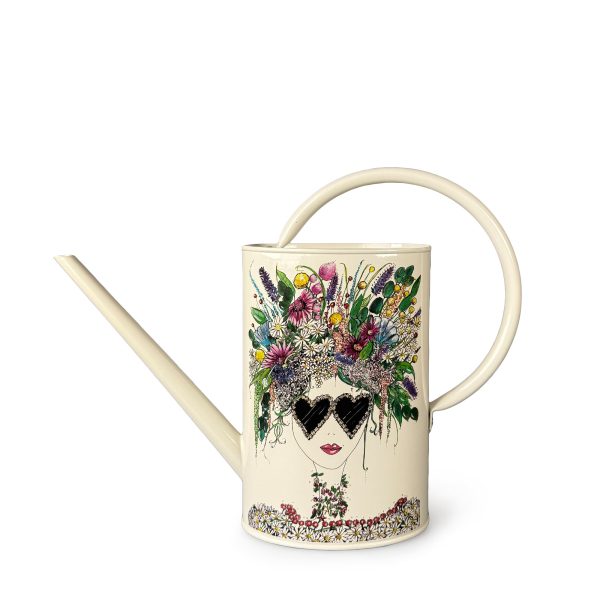 Charlotte Posner 2L 'Face' Design Tall Metal Watering Can