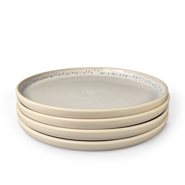 Scandi Home Set of Four Stockholm 27cm Oatmeal Reactive Glaze Ceramic Dinner Plates
