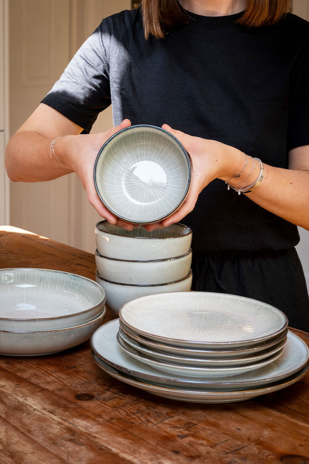 Scandi Home Fika 12-Piece Ceramic Tableware Set, Oatmeal Reactive Glaze | Upper Street Home Scandi Home Fika 12-Piece Ceramic Tableware Set, Oatmeal Reactive Glaze - Image 4