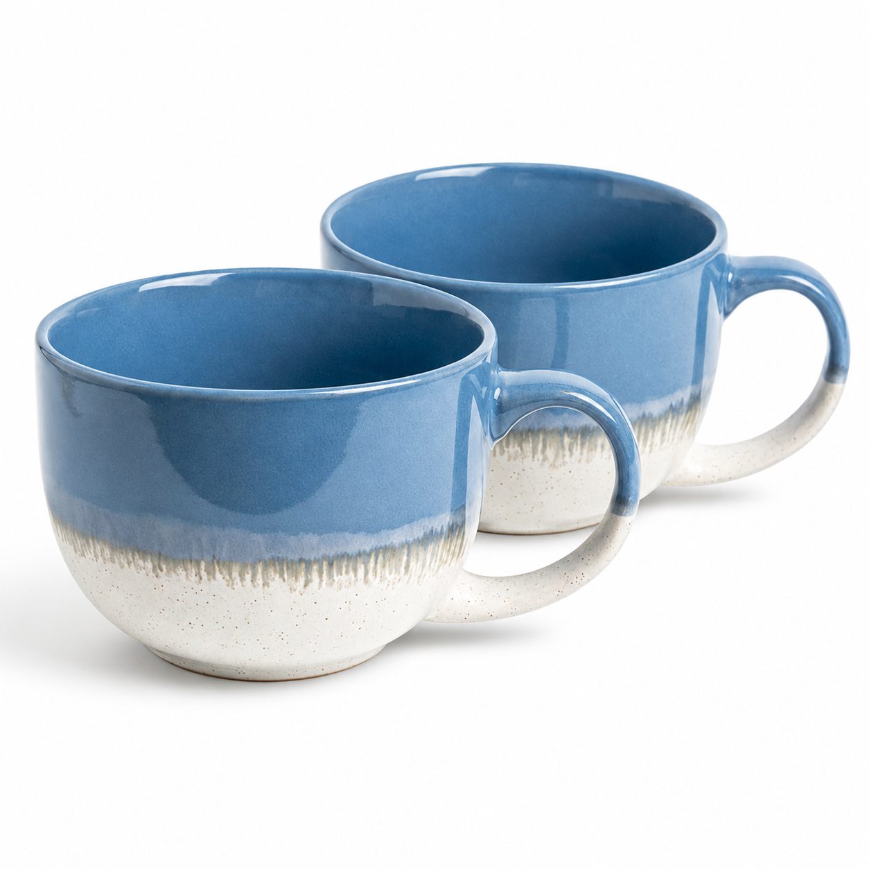 Scandi Home Aurelia Large Ceramic Coffee Mugs, Set of 2, 720ml, Blue Reactive Glaze | Upper Street Home Blue reactive glaze mugs 720ml