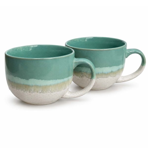 Mint green reactive glaze mugs 720ml