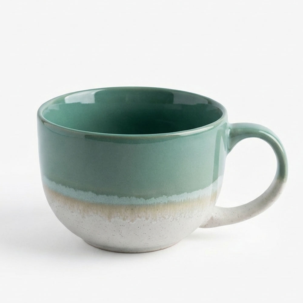 Scandi Home Set of 2 720ml Mint Green Reactive Glaze Ceramic Aurelia Mugs - Image 3