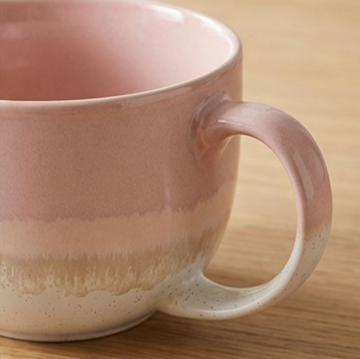 Scandi Home Set of 2 720ml Pink Reactive Glaze Ceramic Aurelia Mugs - Image 3