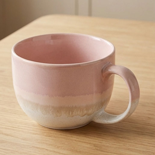 Scandi Home Set of 2 720ml Pink Reactive Glaze Ceramic Aurelia Mugs - Image 4