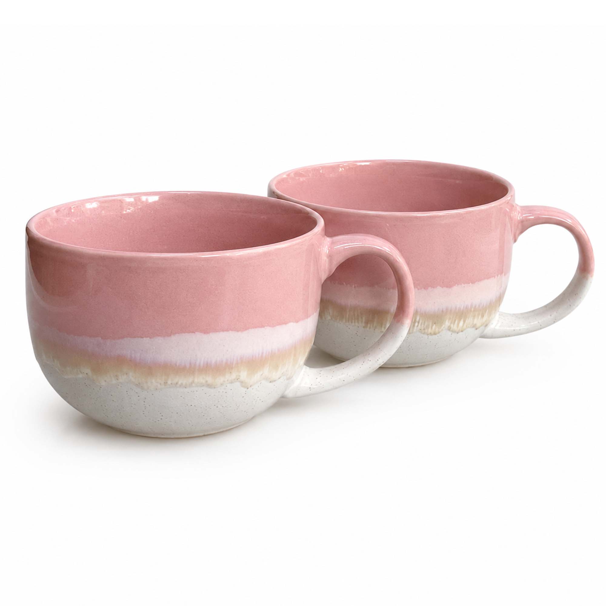 Scandi Home Aurelia Large Ceramic Coffee Mugs, Set of 2, 720ml, Pink Reactive Glaze | Upper Street Home Pink reactive glaze mugs