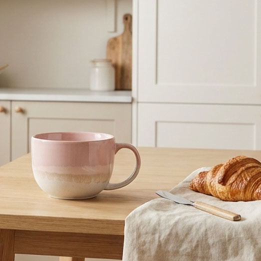 Scandi Home Set of 2 720ml Pink Reactive Glaze Ceramic Aurelia Mugs - Image 5