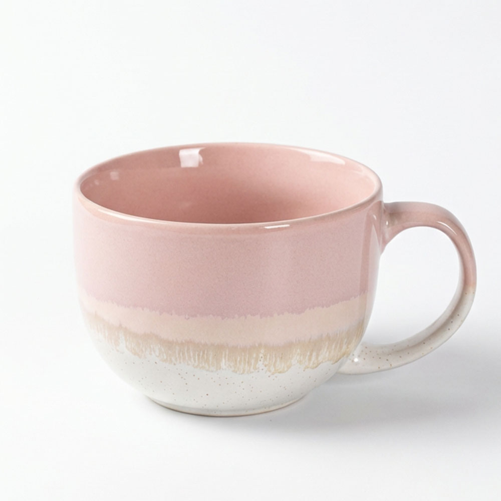 Scandi Home Set of 2 720ml Pink Reactive Glaze Ceramic Aurelia Mugs - Image 2