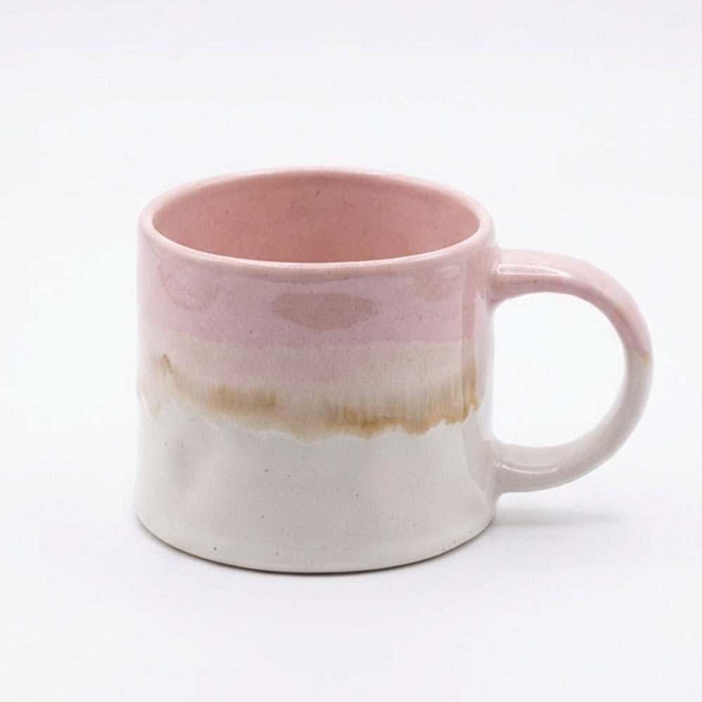 Scandi Home Set of 2 460ml Pink Reactive Glaze Ceramic Nova Mugs - Image 2