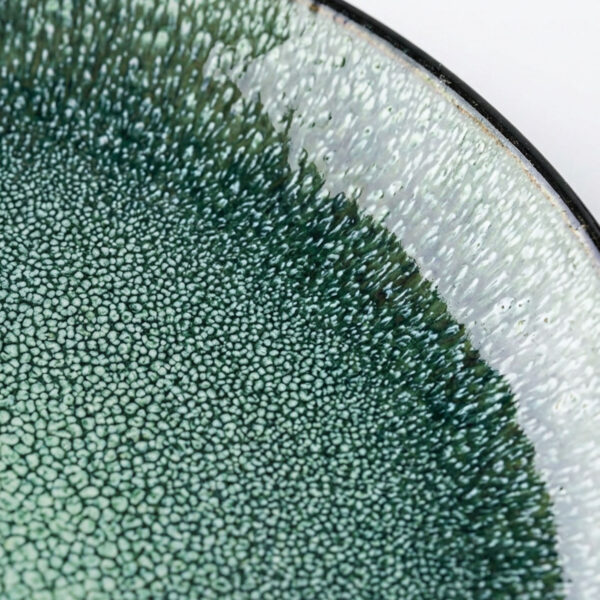 green reactive glaze dinner plates
