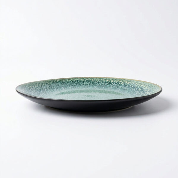 green reactive glaze dinner plates