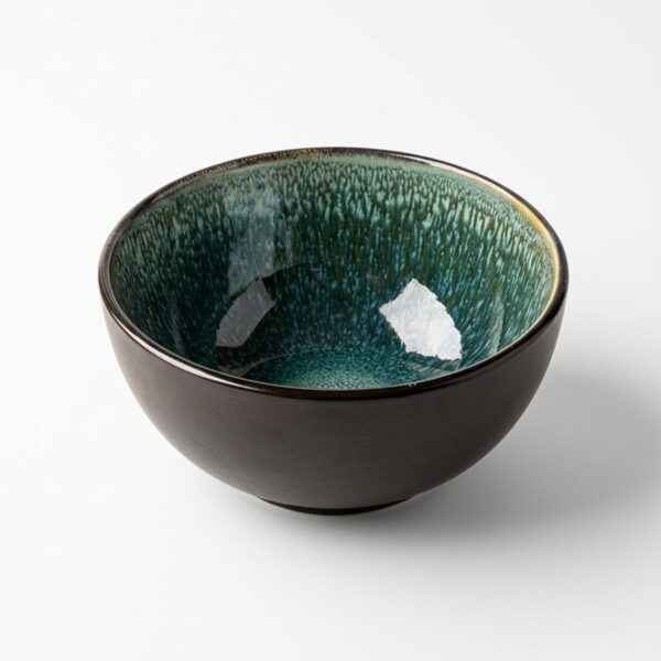 Green reactive glaze cereal bowls