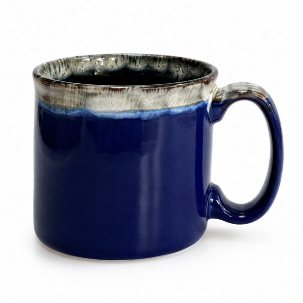 Mugs | Upper Street Home Royal blue reactive glaze mug