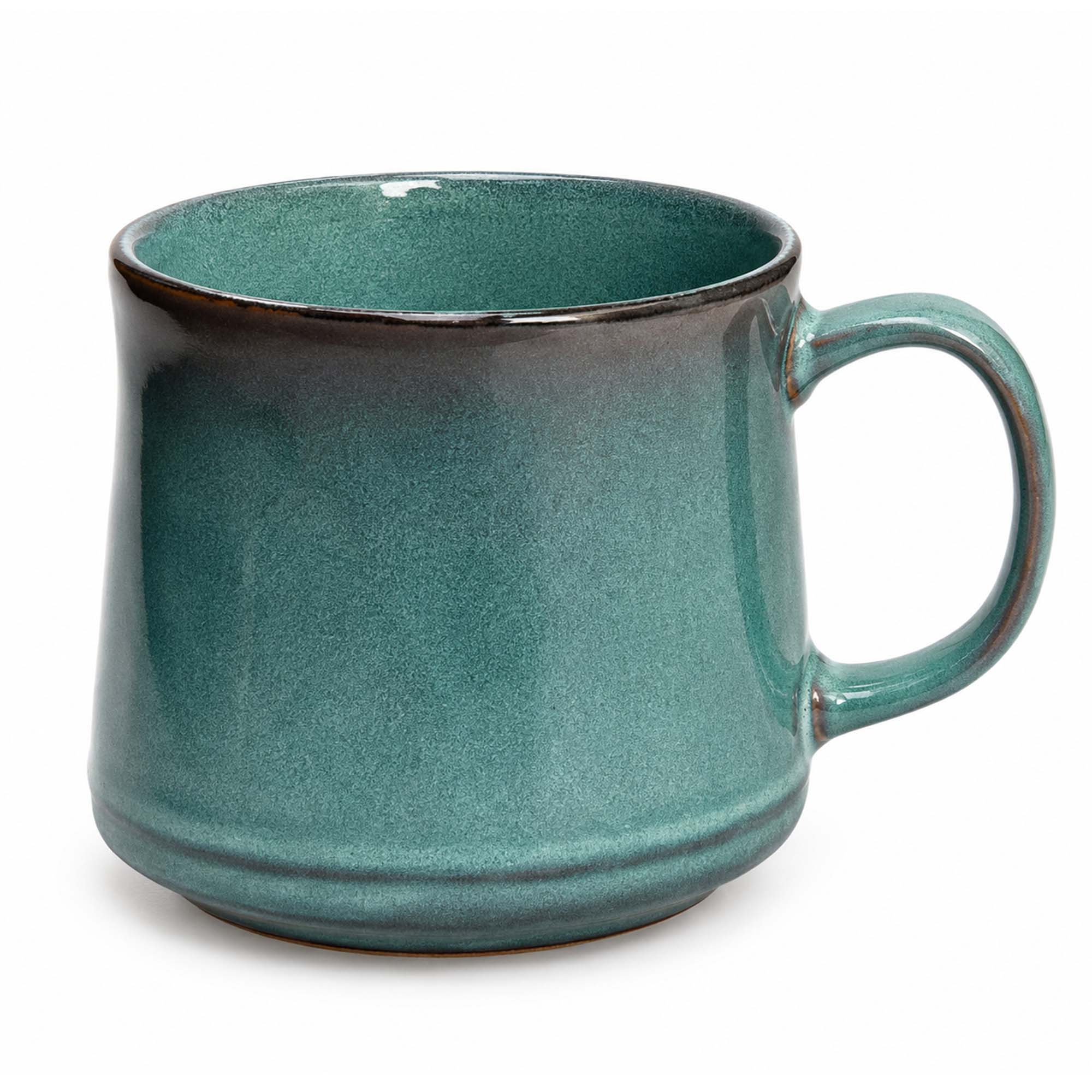 Scandi Home Vega Large Ceramic Coffee Mugs, Set of 2, 600ml, Teal Green Reactive Glaze | Upper Street Home Teal green reactive glaze mug