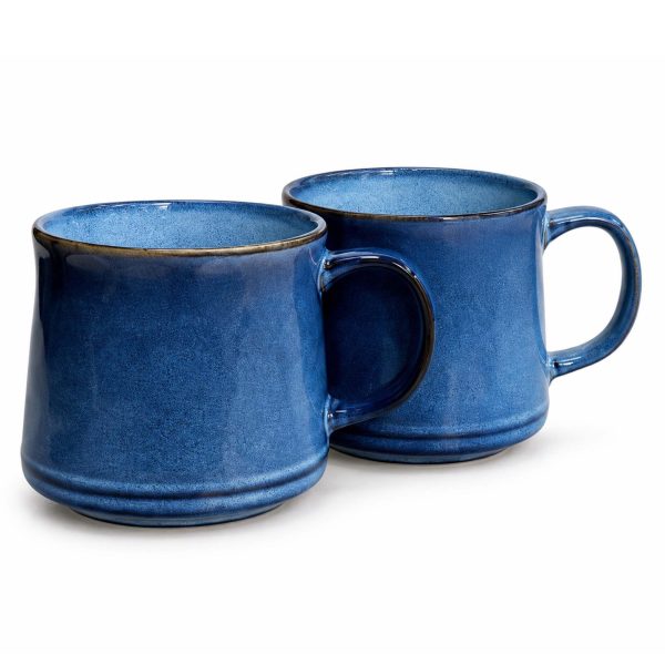 Mugs | Upper Street Home Navy blue reactive glaze mugs