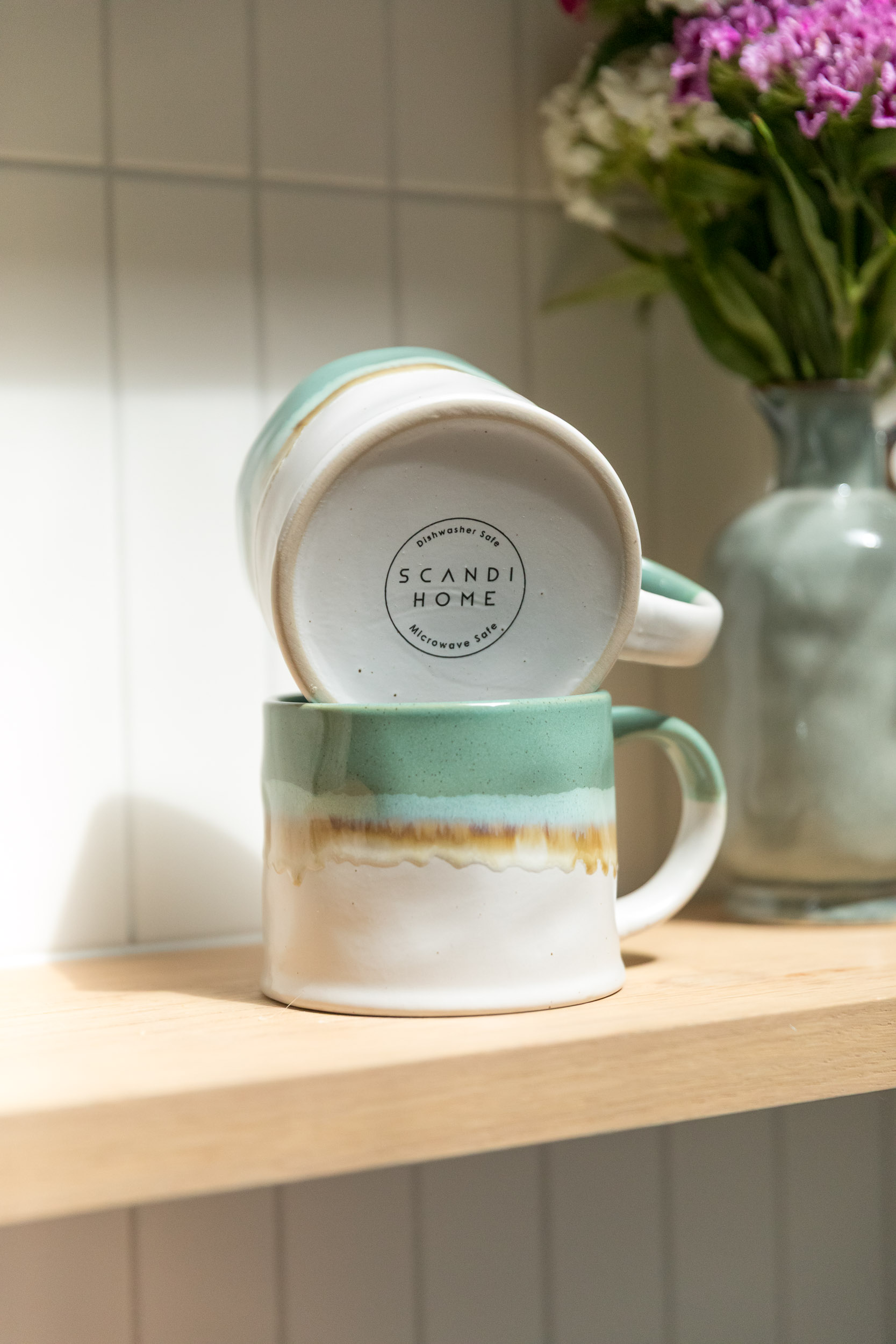 Scandi Home Nova Ceramic Coffee Mugs, Set of 2, 460ml, Mint Green Reactive Glaze | Upper Street Home Scandi Home Nova Ceramic Coffee Mugs, Set of 2, 460ml, Mint Green Reactive Glaze - Image 4