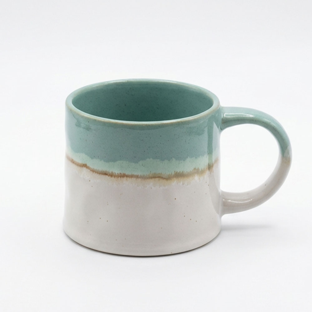Scandi Home Set of 2 460ml Mint Green Reactive Glaze Ceramic Nova Mugs - Image 2