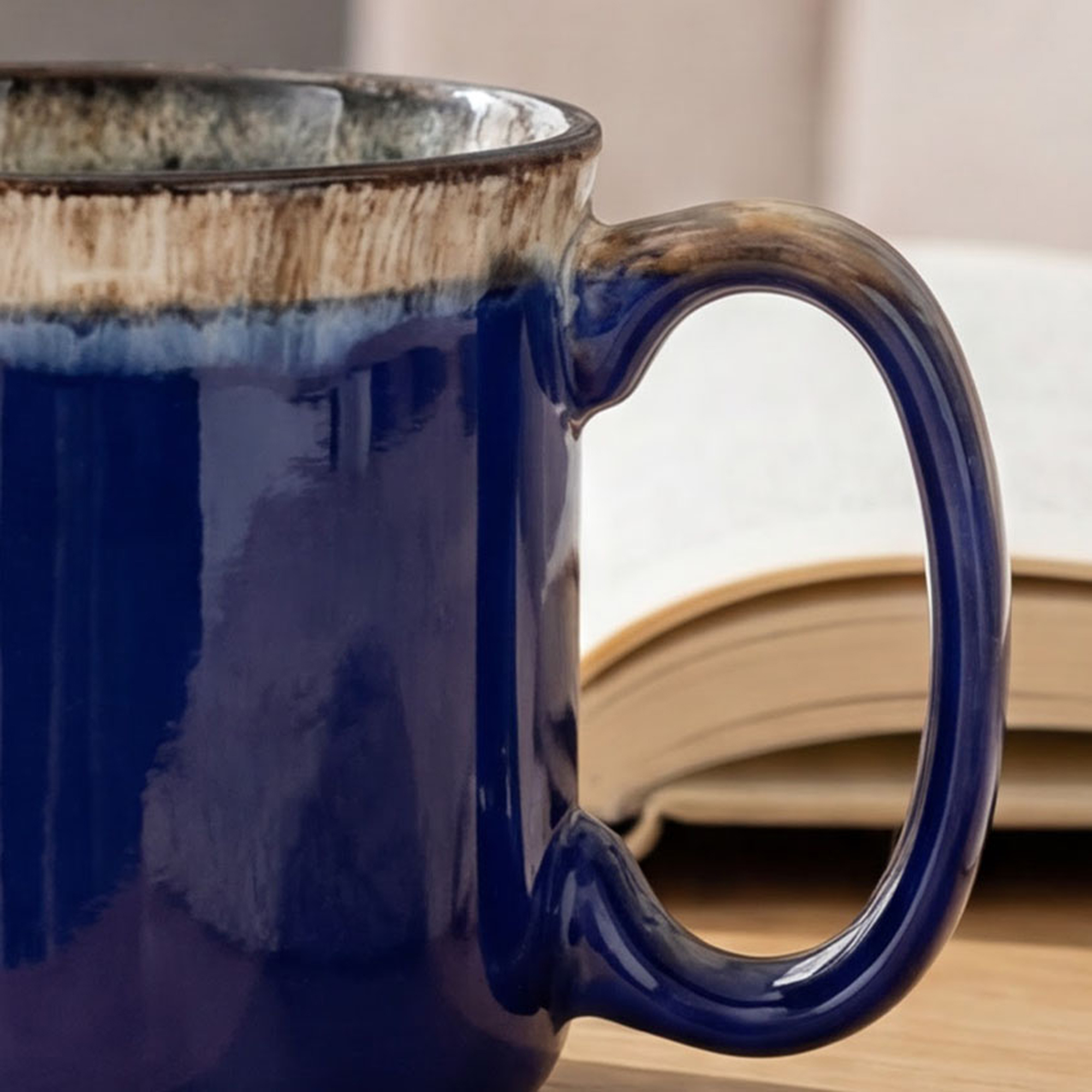 Scandi Home Titan Large Ceramic Coffee Mugs, Set of 2, 560ml, Royal Blue Reactive Glaze | Upper Street Home Scandi Home Titan Large Ceramic Coffee Mugs, Set of 2, 560ml, Royal Blue Reactive Glaze - Image 3