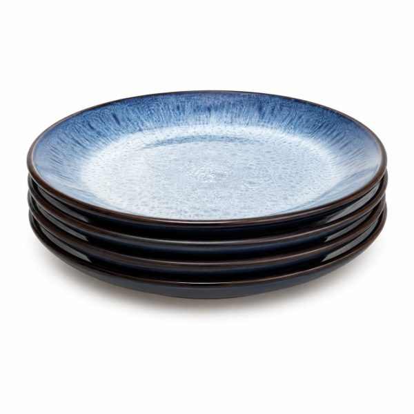 Blue Reactive Glaze Ceramic Side Plates
