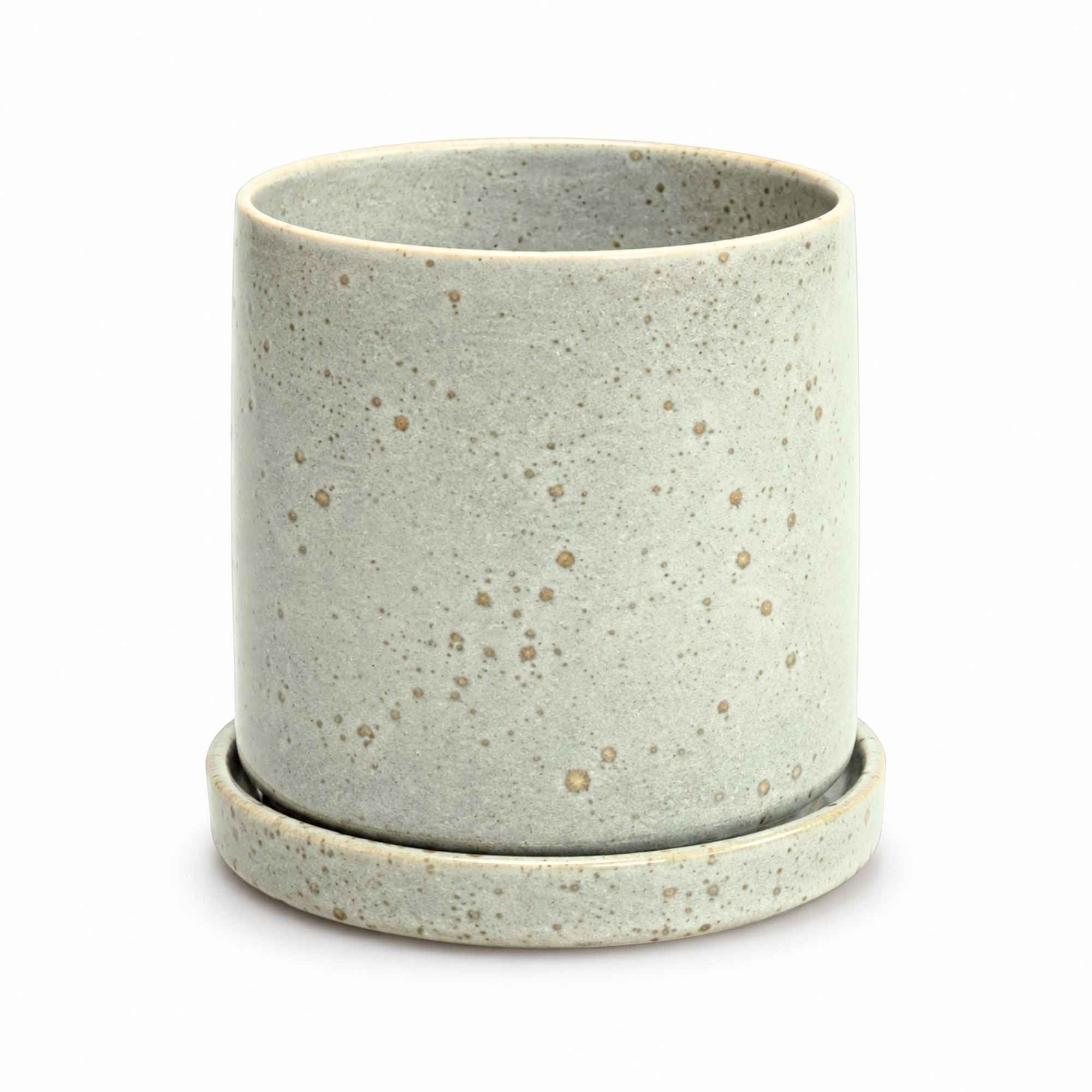 Scandi Home Matt Sage Green Reactive Glaze Ceramic Planter, 12cm | Upper Street Home Scandi Home Matt Sage Green Reactive Glaze Ceramic Planter, 12cm