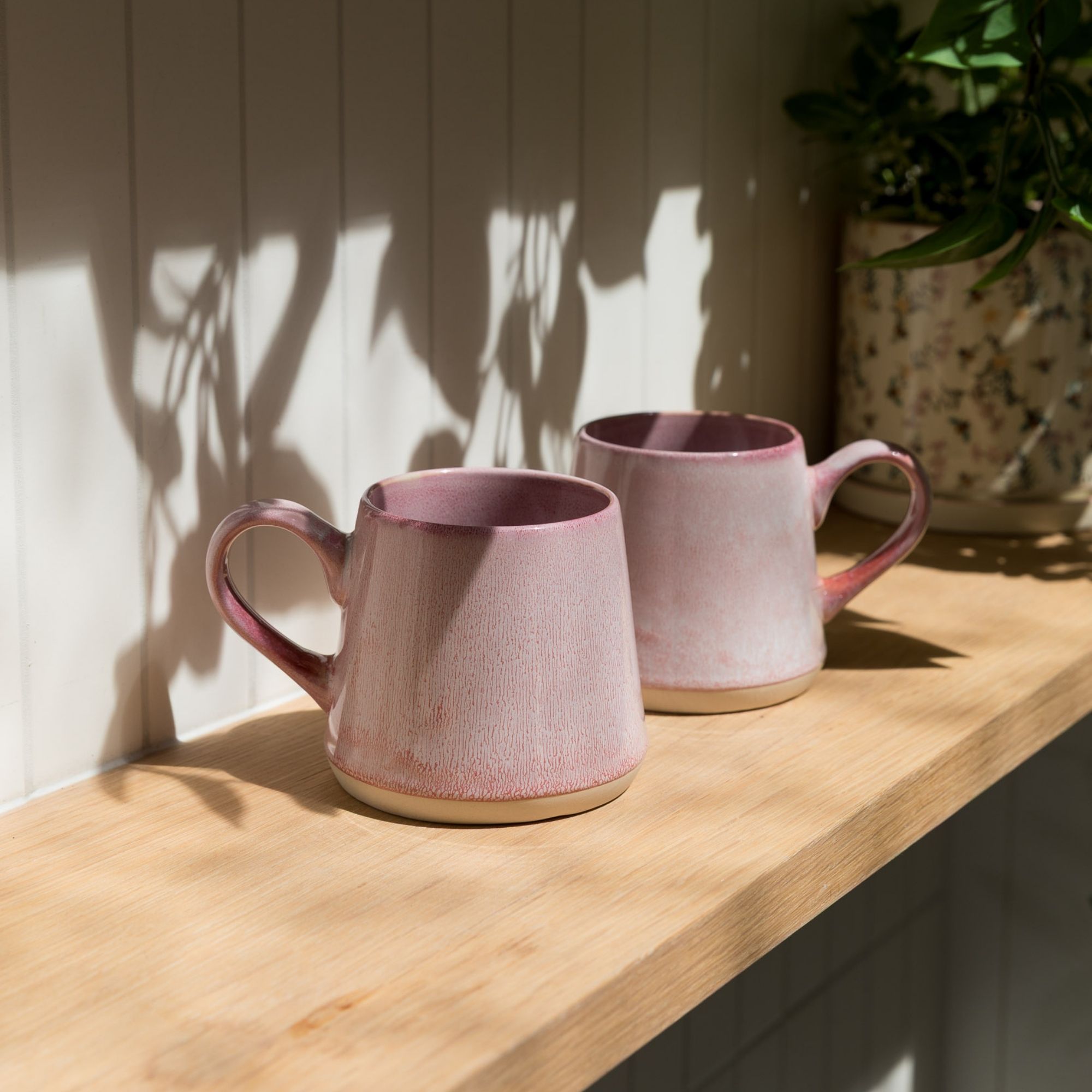Scandi Home Fjord Ceramic Coffee Mugs, Set of 2, 440ml, Pink Reactive Glaze | Upper Street Home Scandi Home Fjord Ceramic Coffee Mugs, Set of 2, 440ml, Pink Reactive Glaze - Image 2