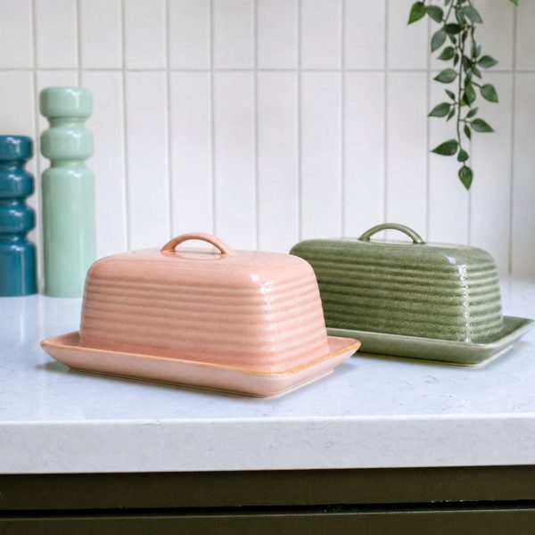 Butter Dishes | Upper Street Home Green pink butter dish lifestyle sq