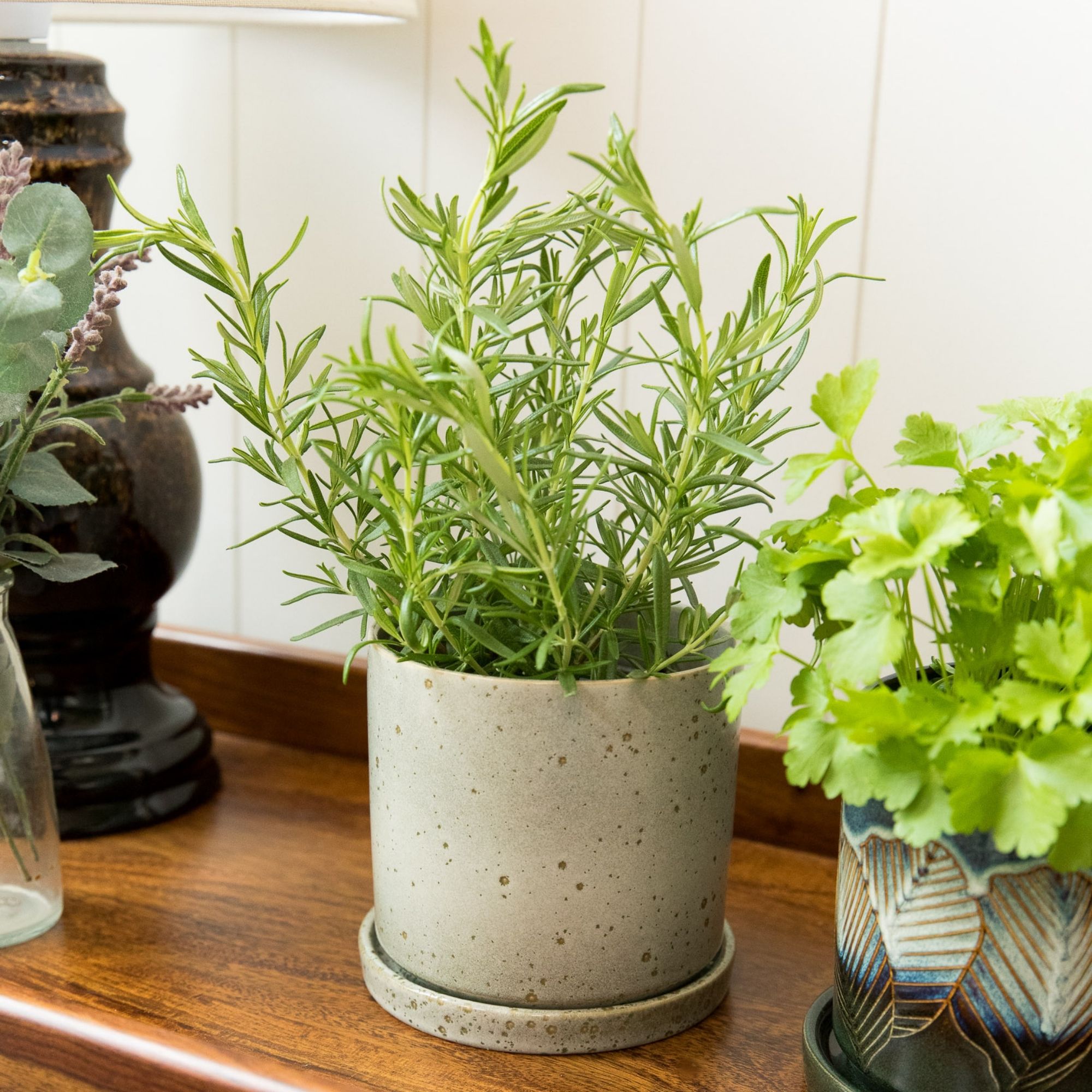 Scandi Home Matt Sage Green Reactive Glaze Ceramic Planter, 12cm | Upper Street Home Scandi Home Matt Sage Green Reactive Glaze Ceramic Planter, 12cm - Image 2