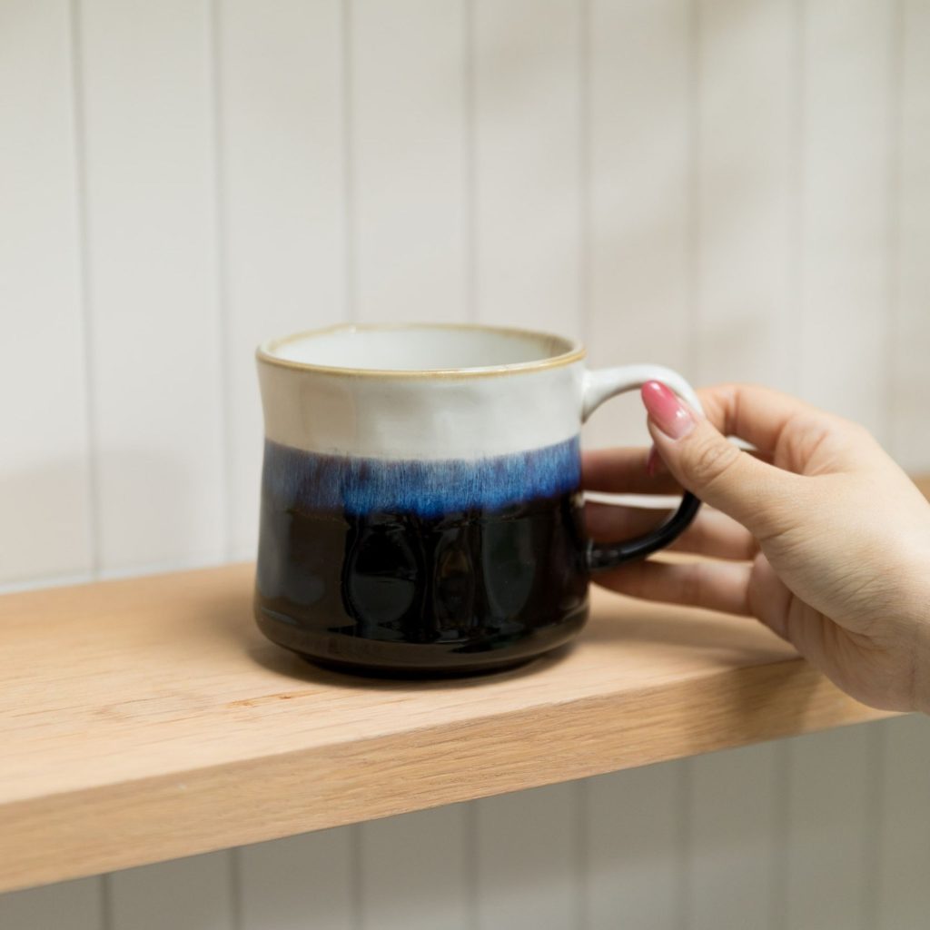 Christmas Gifts | Upper Street Home Vega sea blue reactive glaze mug