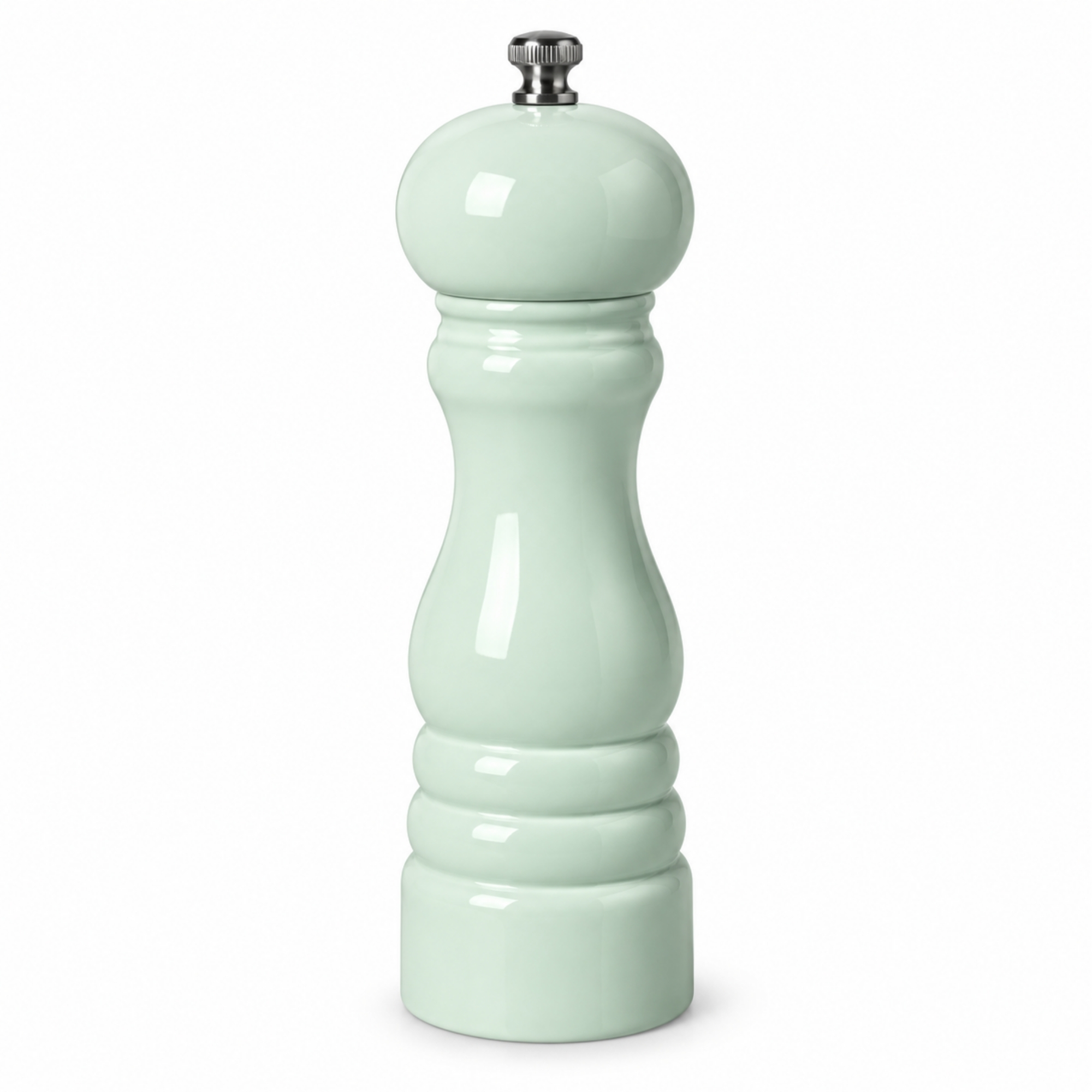 Skandi Home Elva Traditional Wooden Salt or Pepper Mill with Sage Green Lacquer Finish | Upper Street Home Skandi Home Elva wooden pepper mill in sage green lacquer