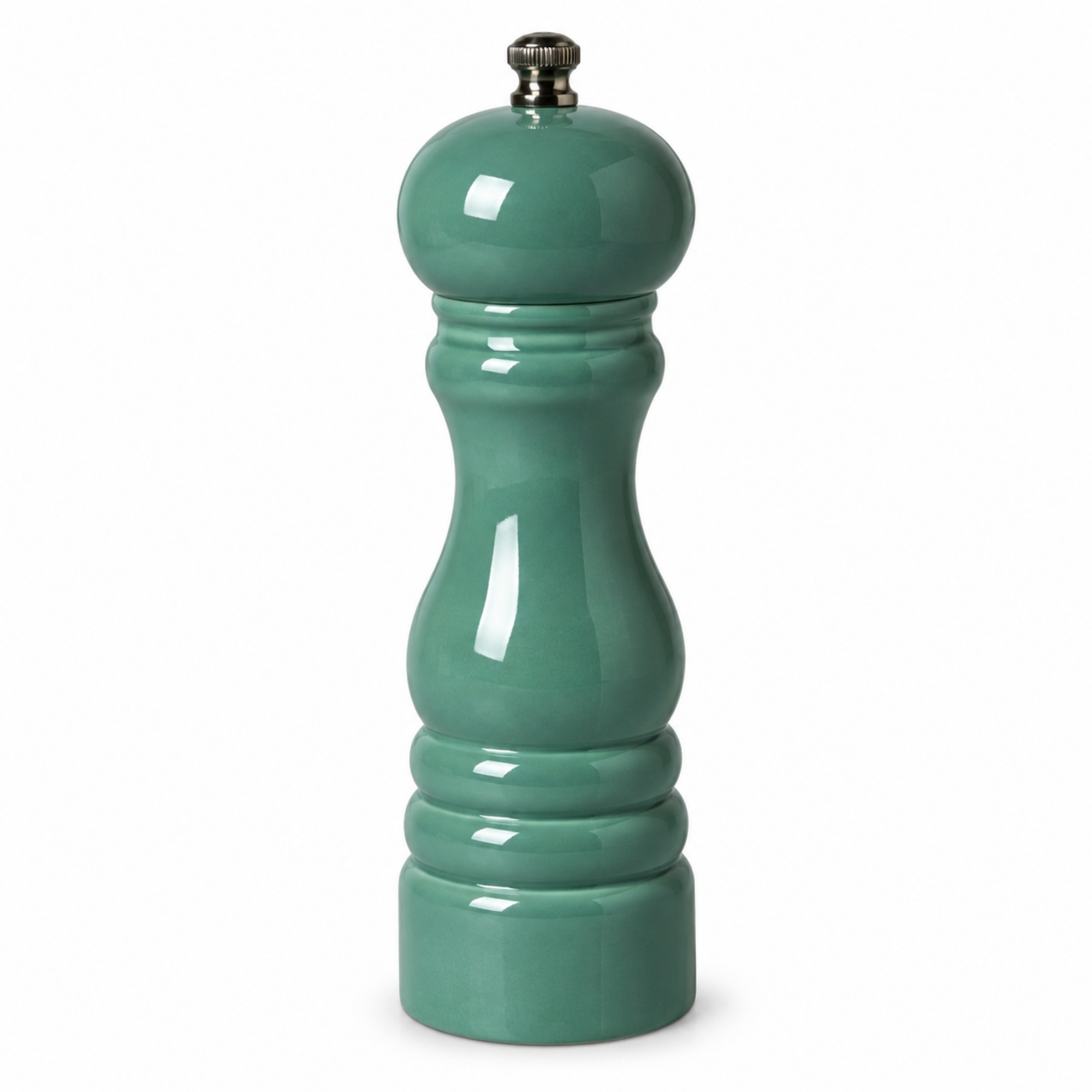 Skandi Home Elva Traditional Wooden Salt or Pepper Mill with Dark Teal Green Lacquer Finish | Upper Street Home Skandi Home Elva wooden pepper mill in dark teal green lacquer