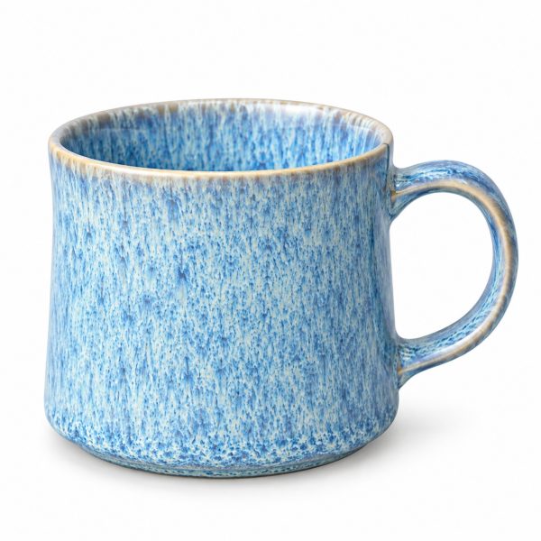 Skandi Home Vega large blue speckled reactive glaze mug, single mug shown