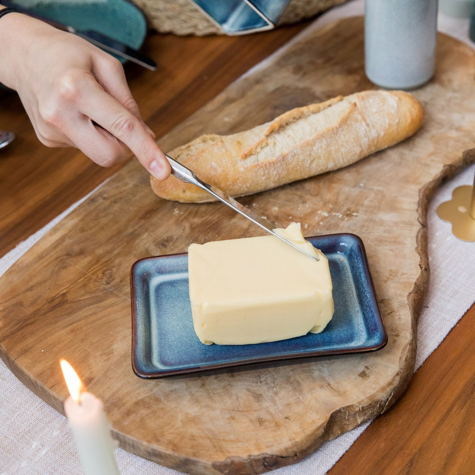 Skandi Home Nord Ocean Teal Traditional Reactive Glaze Ceramic Butter Dish | Upper Street Home Skandi Home Nord Ocean Teal Traditional Reactive Glaze Ceramic Butter Dish - Image 4