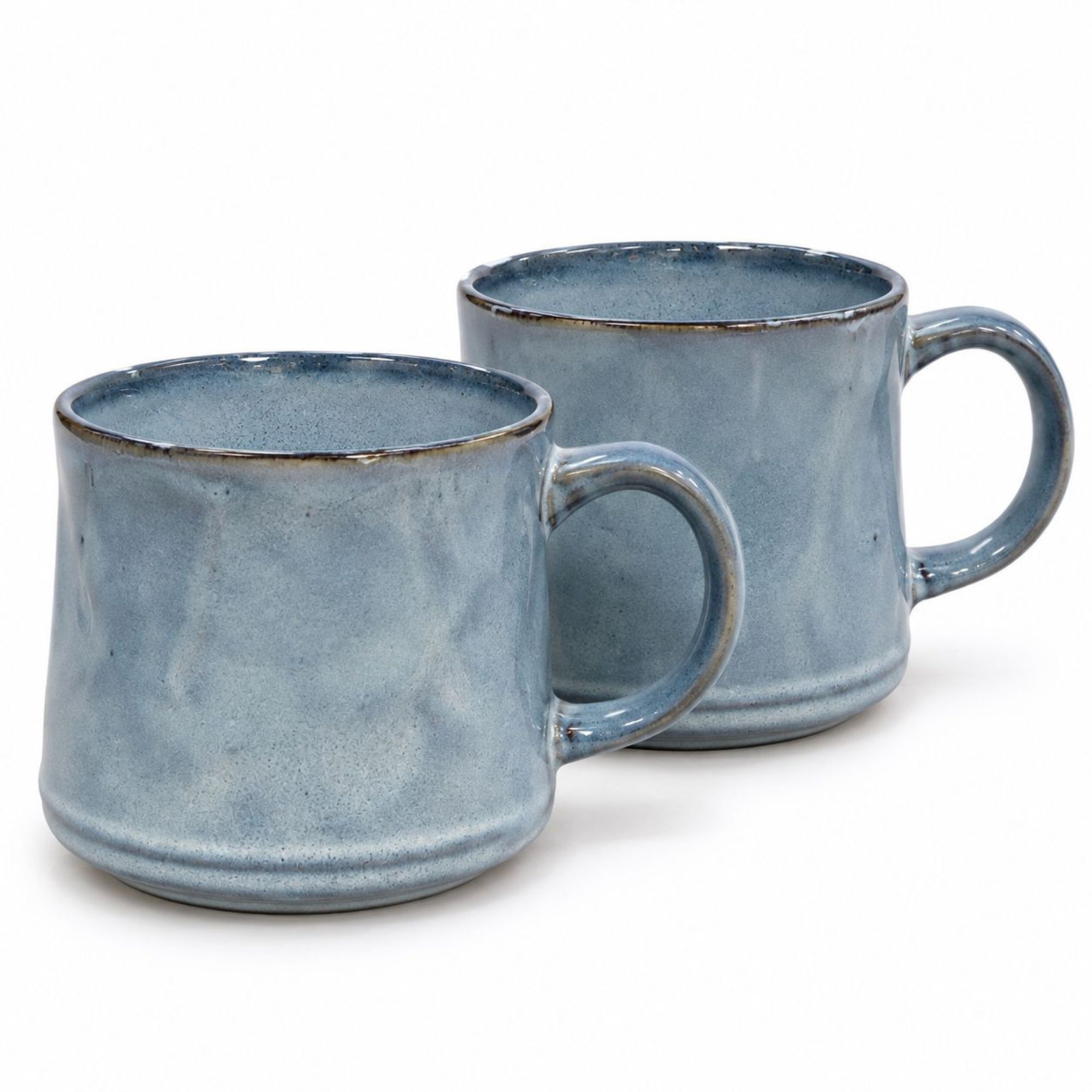Scandi Home Vega Large Ceramic Coffee Mugs, Set of 2, 600ml, Powder Blue Reactive Glaze | Upper Street Home Scandi Home Vega Large Ceramic Coffee Mugs, Set of 2, 600ml, Powder Blue Reactive Glaze