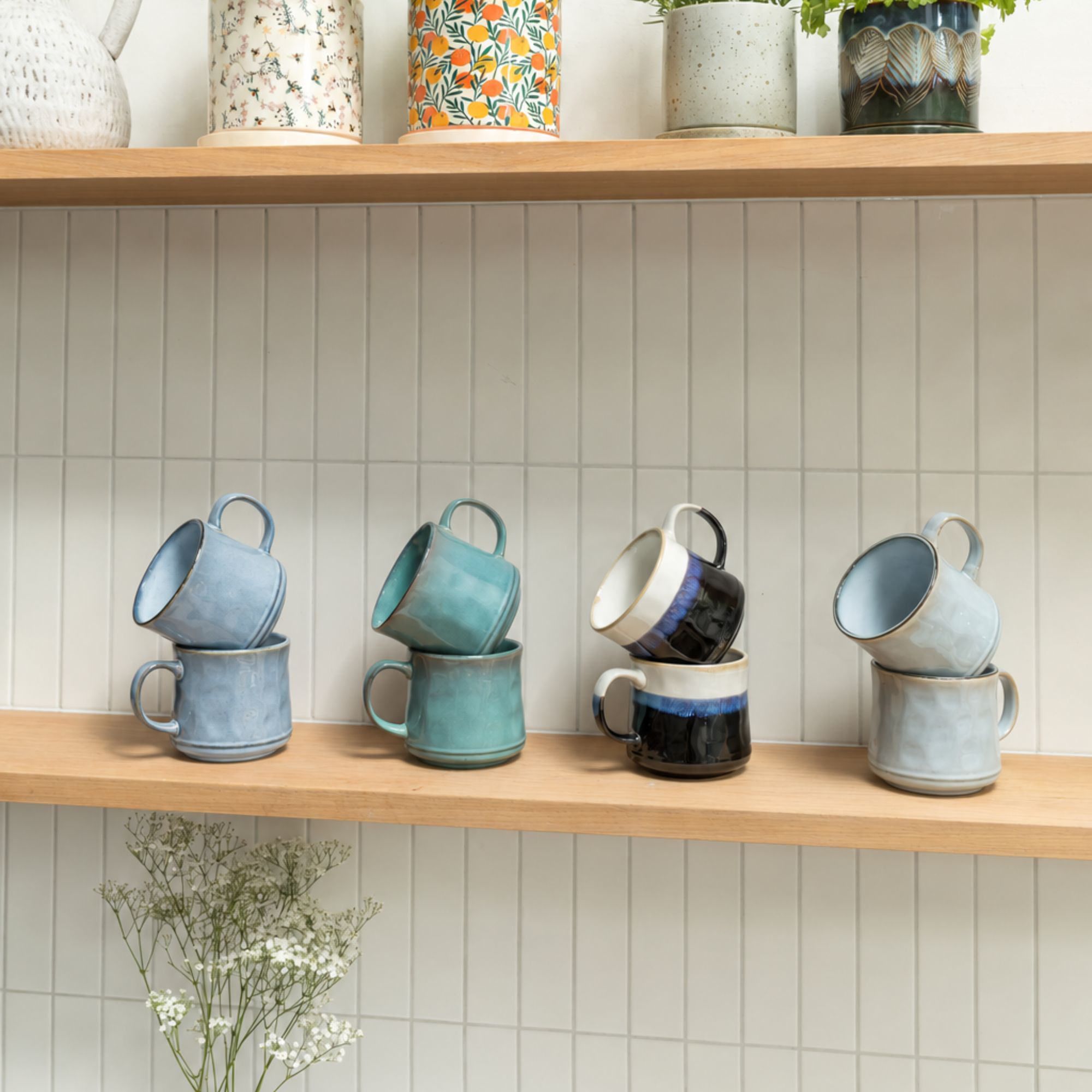 Scandi Home Vega Large Ceramic Coffee Mugs, Set of 2, 600ml, Powder Blue Reactive Glaze | Upper Street Home Scandi Home Vega Large Ceramic Coffee Mugs, Set of 2, 600ml, Powder Blue Reactive Glaze - Image 5